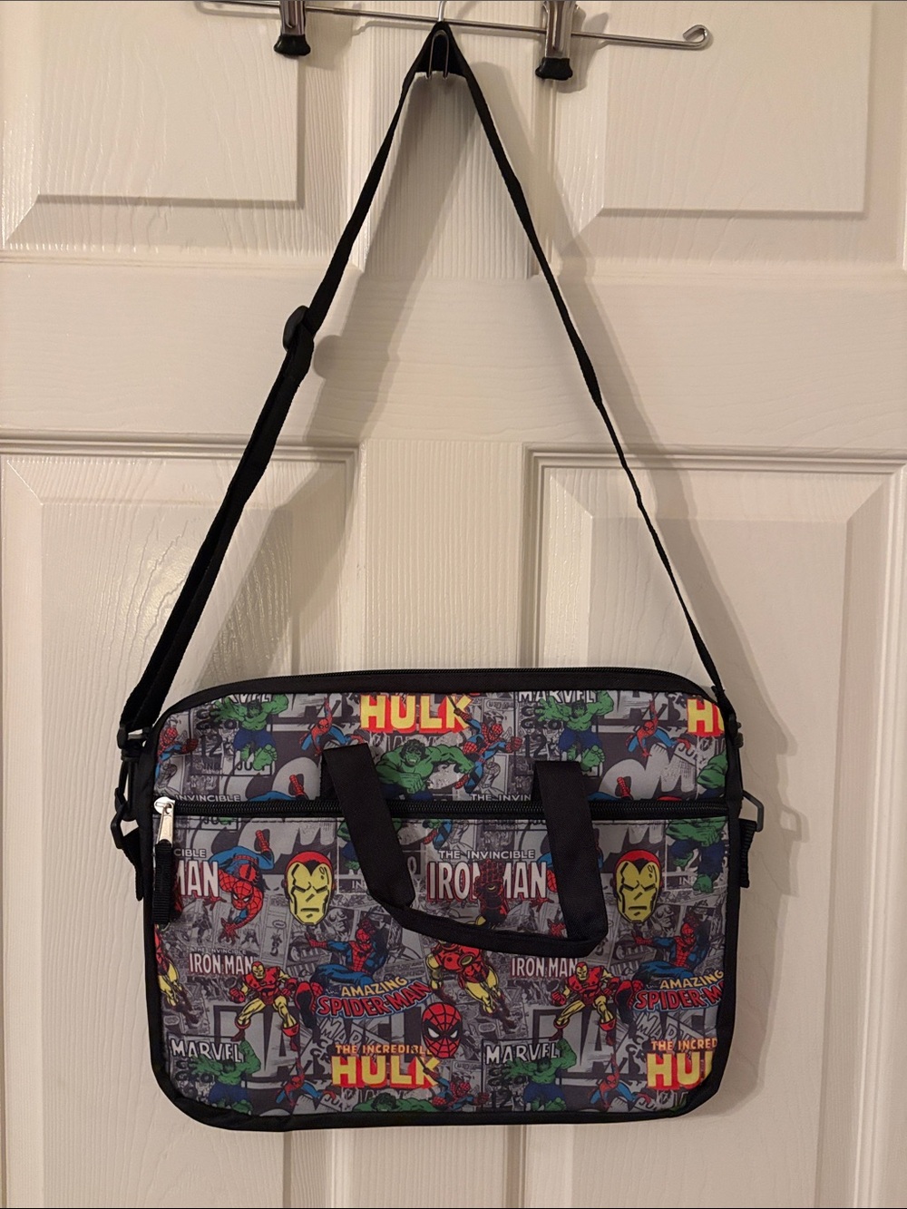 Marvel Comics Lightly Padded Messenger Bag, 14 x 11 x 1. Adjustable Strap.